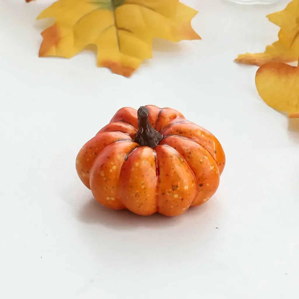 Orange artificial pumpkin ornament – autumn and Halloween décor