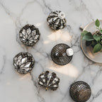 Soft black Christmas bauble set of nine with matte and gloss finishes - modern statement ornaments for sophisticated Nordic festive styling