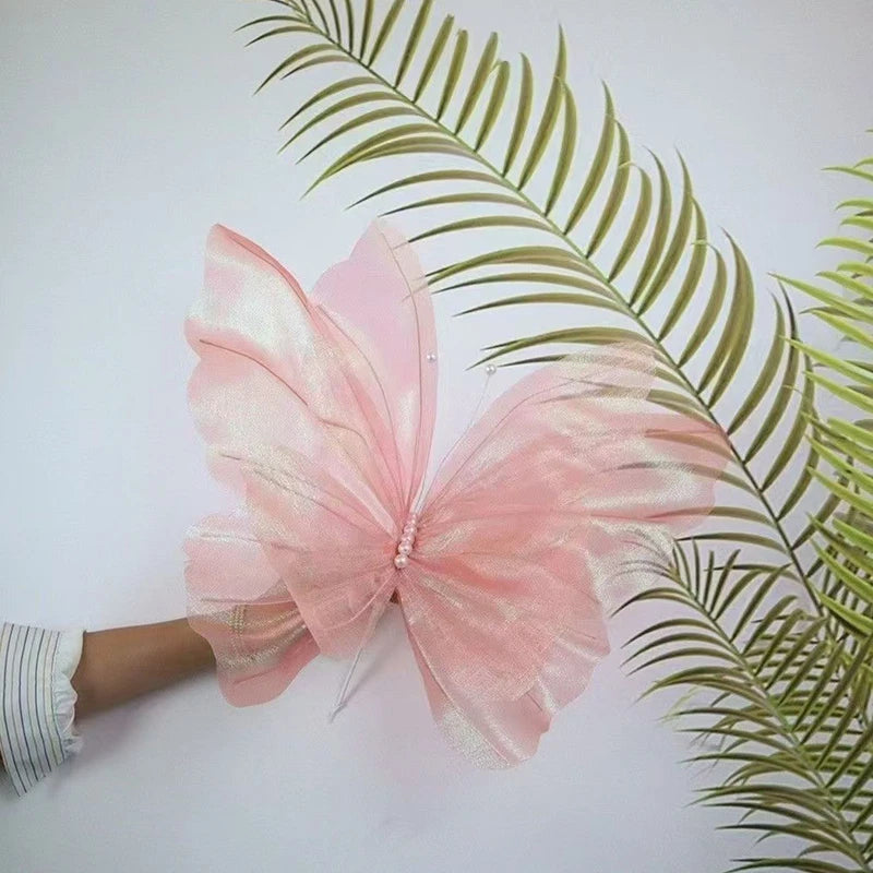 Oversized Iridescent Butterfly Decoration