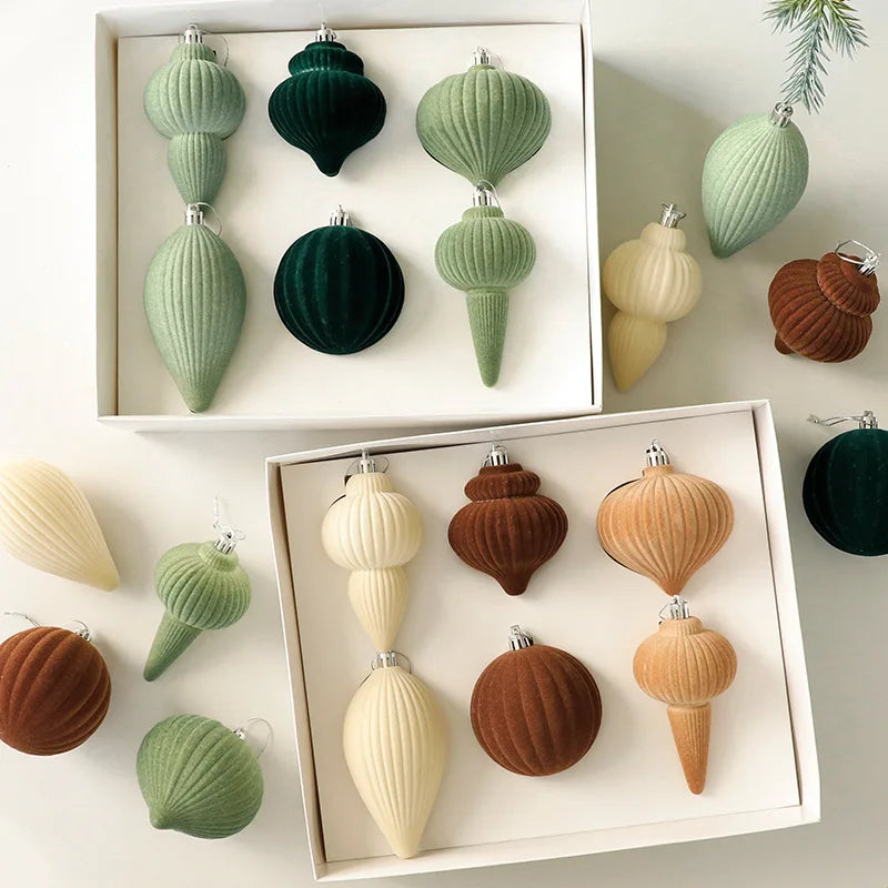 Velvet Noël Christmas Baubles (set of 6)