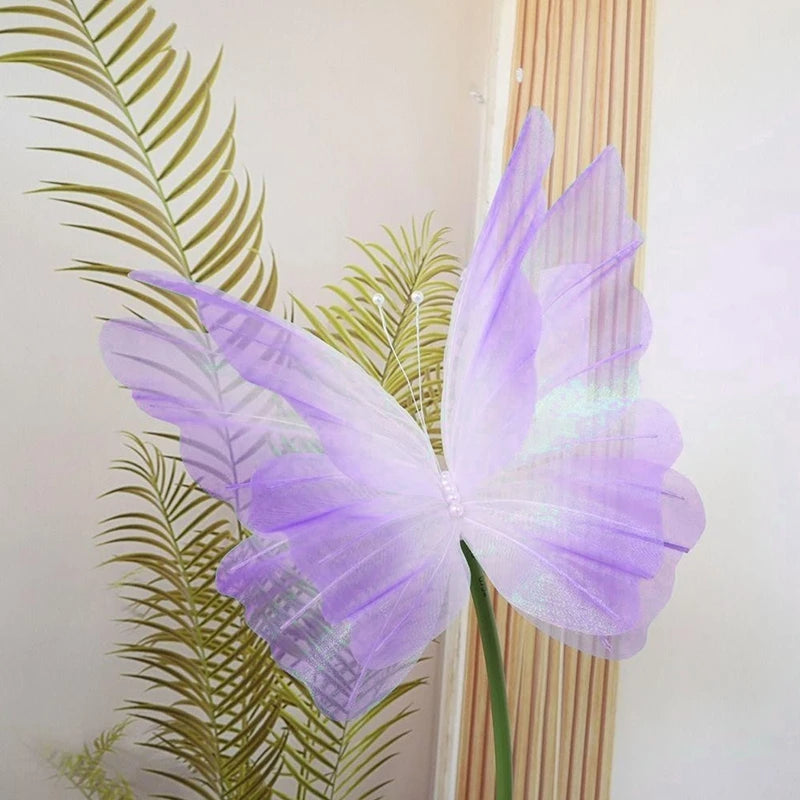 Oversized Iridescent Butterfly Decoration