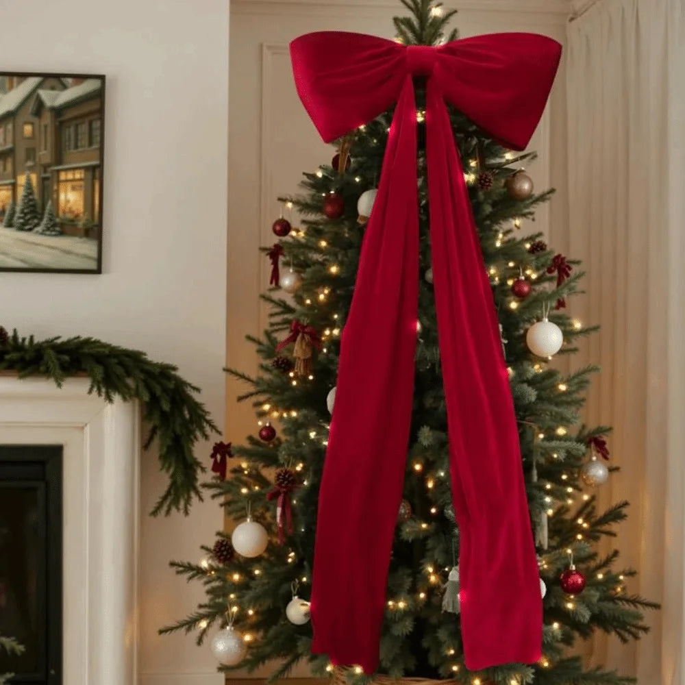 Oversized Elegant Satin Bow Tree Topper (180cm)