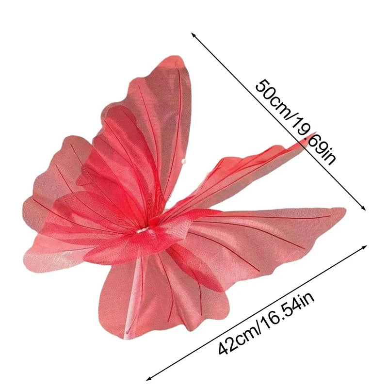 Oversized Iridescent Butterfly Decoration