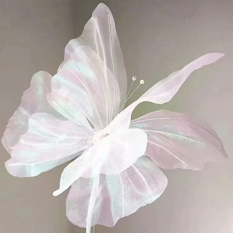 Oversized Iridescent Butterfly Decoration